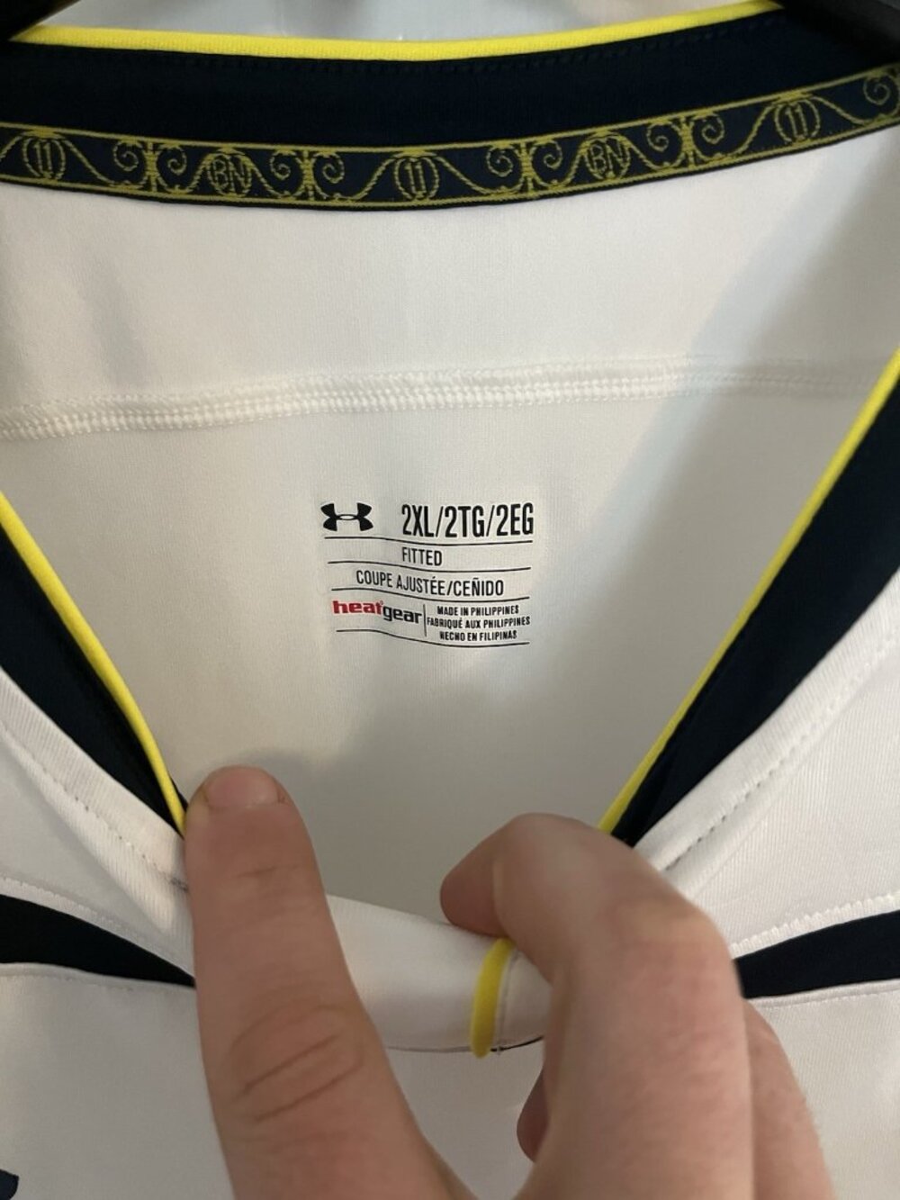 Under Armour Tottenham Hotspur White Soccer Jersey with Navy and Yellow Trim - Picture 2 of 5